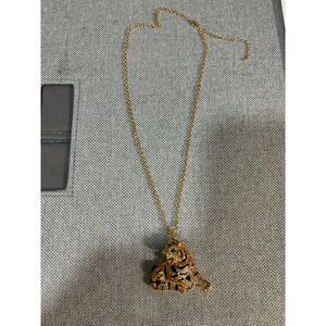 E.P. Jeweler Gold metal Rhinestone tiger necklace with lobster clasp